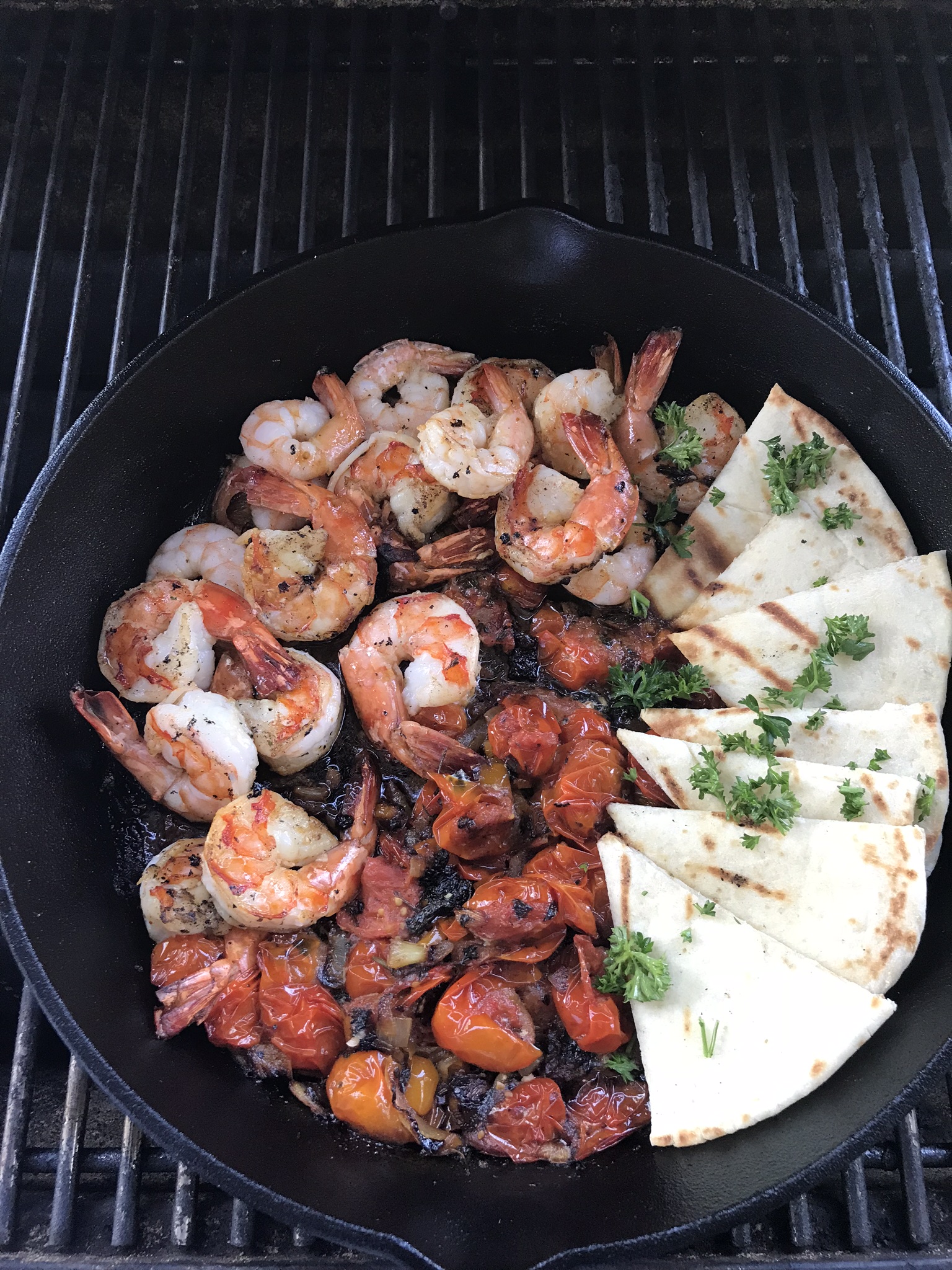 Tuscan Shrimp on the Barbie